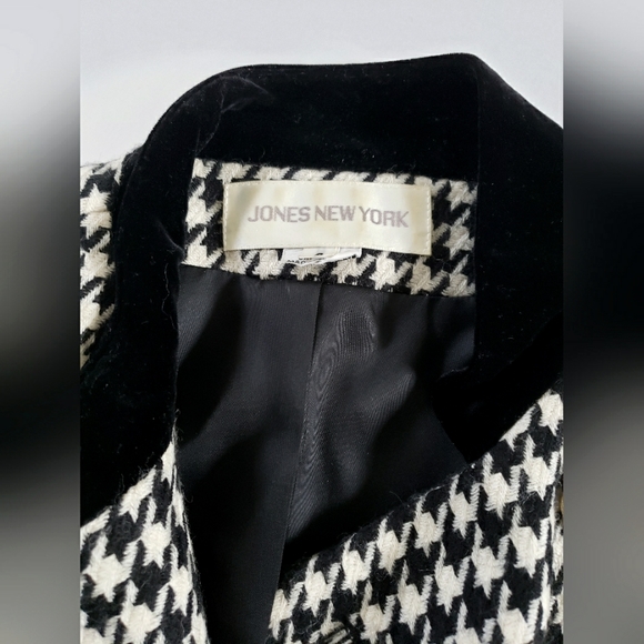 Vintage Jones New York Pure Wool Houndstooth Jacket - Picture 8 of 11